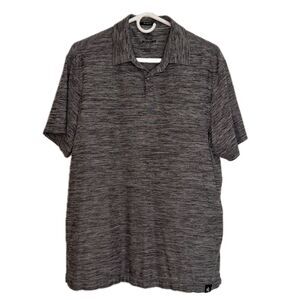 Rugby University Men's M Gray Collared Polo Short Sleeve Stretch Slim Fit Shirt